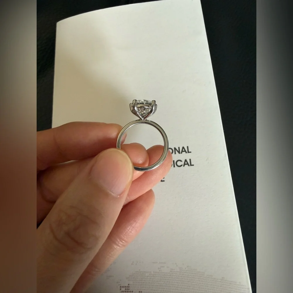 Pear ring Lab-Created Diamond - Picture 6 of 11